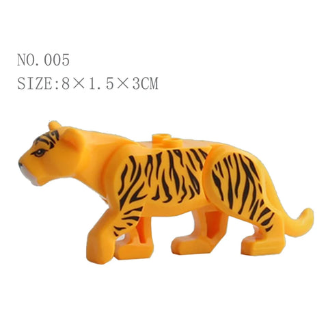 Animal Building Blocks Model Crocodile Leopard Educational Games Figure Brick Toys for Children Kids