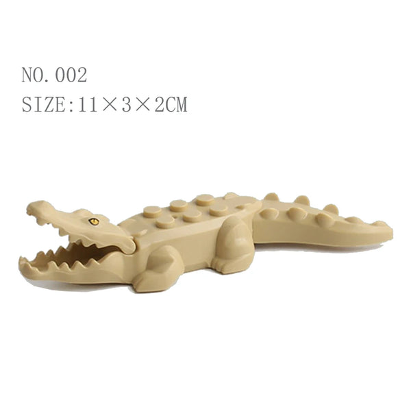 Animal Building Blocks Model Crocodile Leopard Educational Games Figure Brick Toys for Children Kids