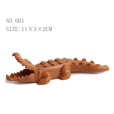 Animal Building Blocks Model Crocodile Leopard Educational Games Figure Brick Toys for Children Kids