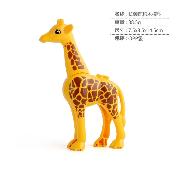 Animal Building Blocks Model Crocodile Leopard Educational Games Figure Brick Toys for Children Kids