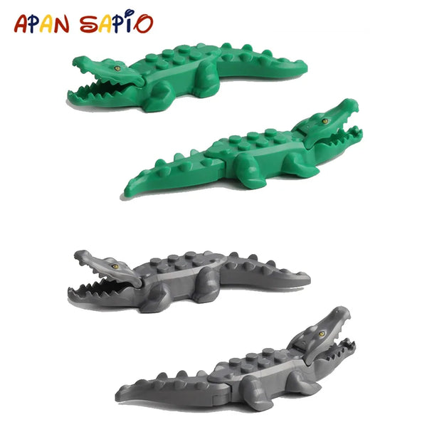 Animal Building Blocks Model Crocodile Leopard Educational Games Figure Brick Toys for Children Kids