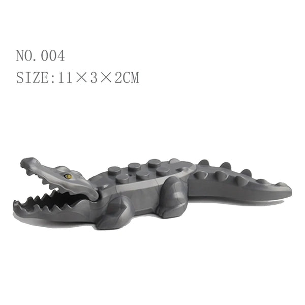 Animal Building Blocks Model Crocodile Leopard Educational Games Figure Brick Toys for Children Kids