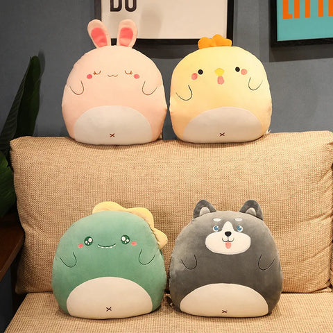 Cartoon Animal Plush Pillow with Holes