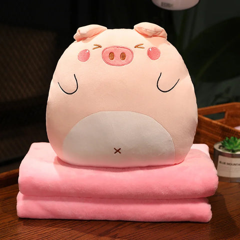 Cartoon Animal Plush Pillow with Holes