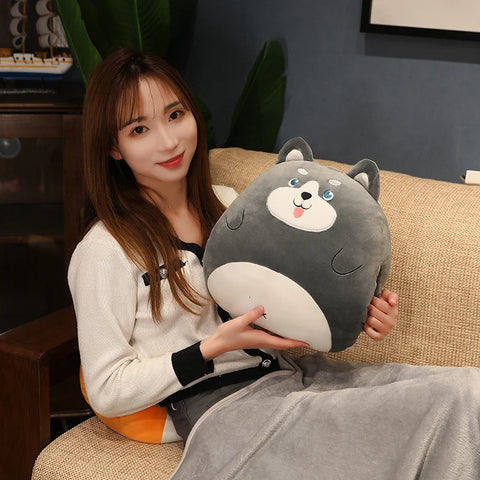 Cartoon Animal Plush Pillow with Holes