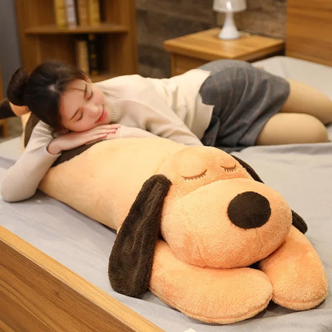 Giant Lovely Soft Down Cotton Dog Plush Pillow Doll Stuffed Pet Doll Baby Long Sleep Pillow Accompany Gift for Girlfriend