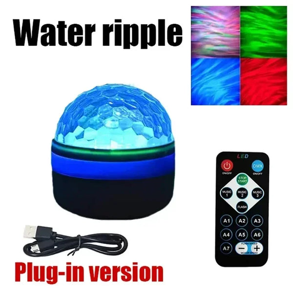 Northern Aurora/Water Ripple Projector Lamp LED Night Light with Remote Control Party Decor Light Projector Atmosphere Light