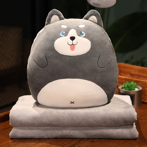 Cartoon Animal Plush Pillow with Holes