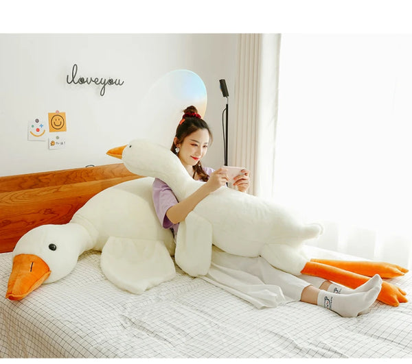 Giant White Goose Throw Plush Pillow Sleep Stuffed Toys