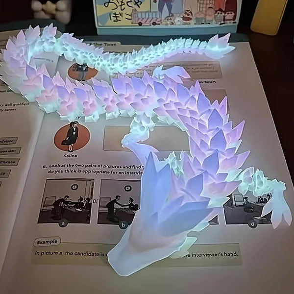 Divine Dragon Statue, 3D Printed Night Light Dragon Sculpture, Aquarium Decoration, Theme Adult Bedroom Desktop Ornament