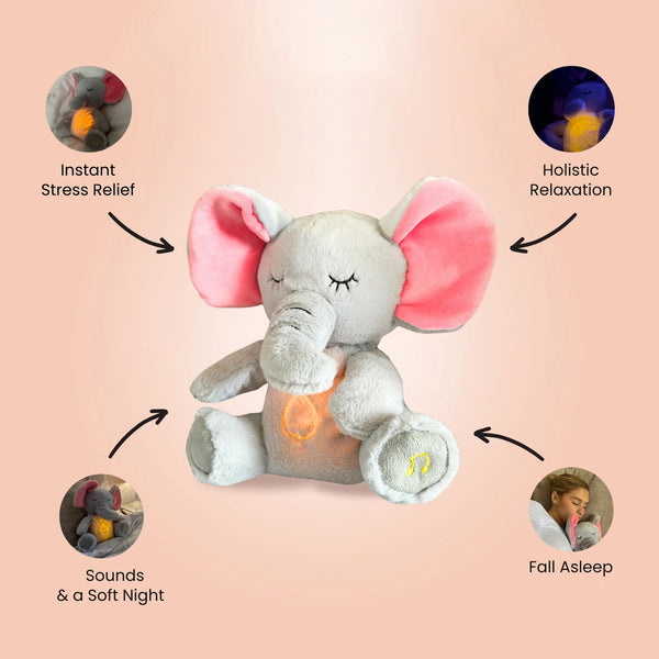 Breathing Soothing Elephant Sleep Plush Doll