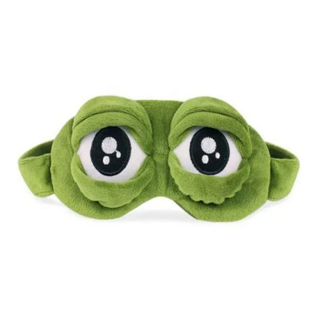 3D Sad Frog Sleep Mask Natural Sleeping Eyeshade Cover Shade Eye Patch Women Men Soft Portable Blindfold Travel Eyepatch