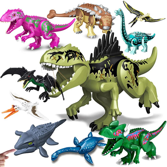 Jurassic Dinosaur World Brutal Raptor T-Rex Triceratops Indominus Rex Model Building Blocks Dino Velociraptor Figure Bricks Toys