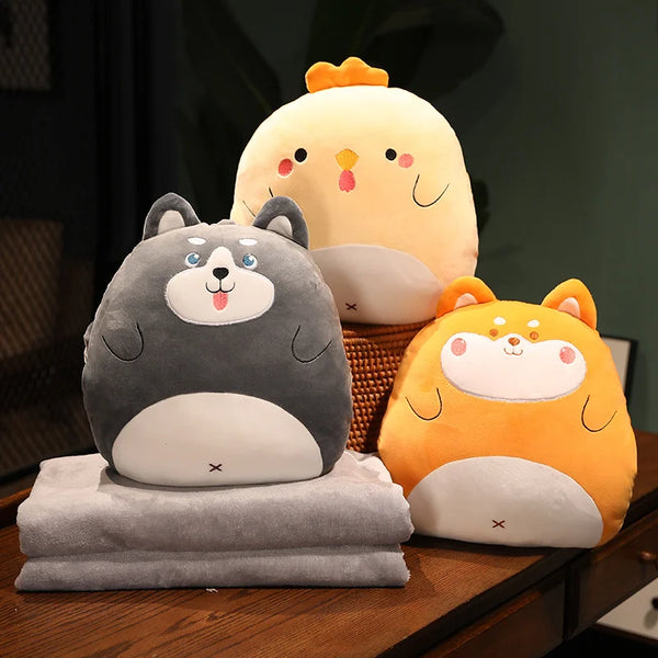 Cartoon Animal Plush Pillow with Holes