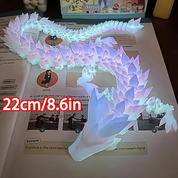 Divine Dragon Statue, 3D Printed Night Light Dragon Sculpture, Aquarium Decoration, Theme Adult Bedroom Desktop Ornament