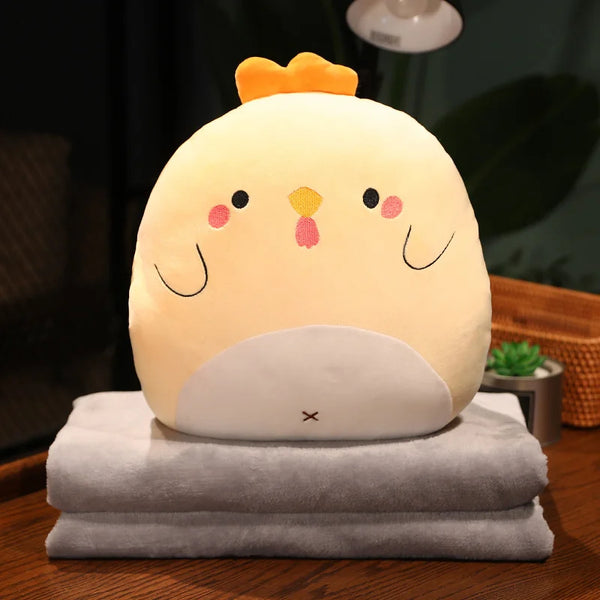 Cartoon Animal Plush Pillow with Holes