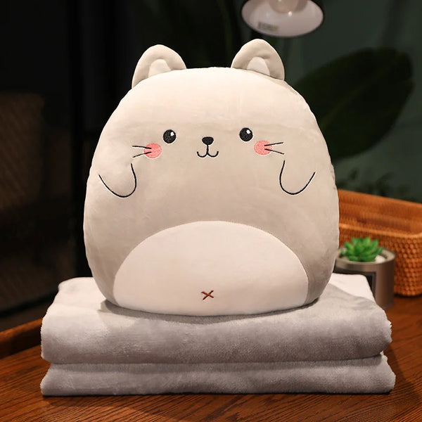 Cartoon Animal Plush Pillow with Holes