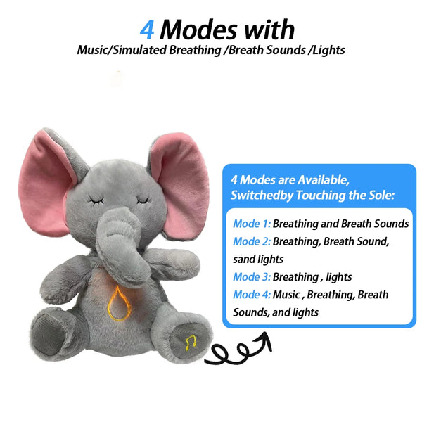 Breathing Soothing Elephant Sleep Plush Doll