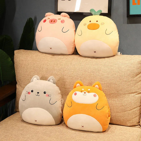 Cartoon Animal Plush Pillow with Holes